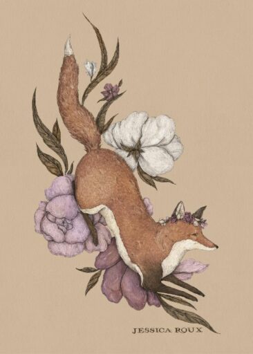 Floral Fox por Jessica Roux