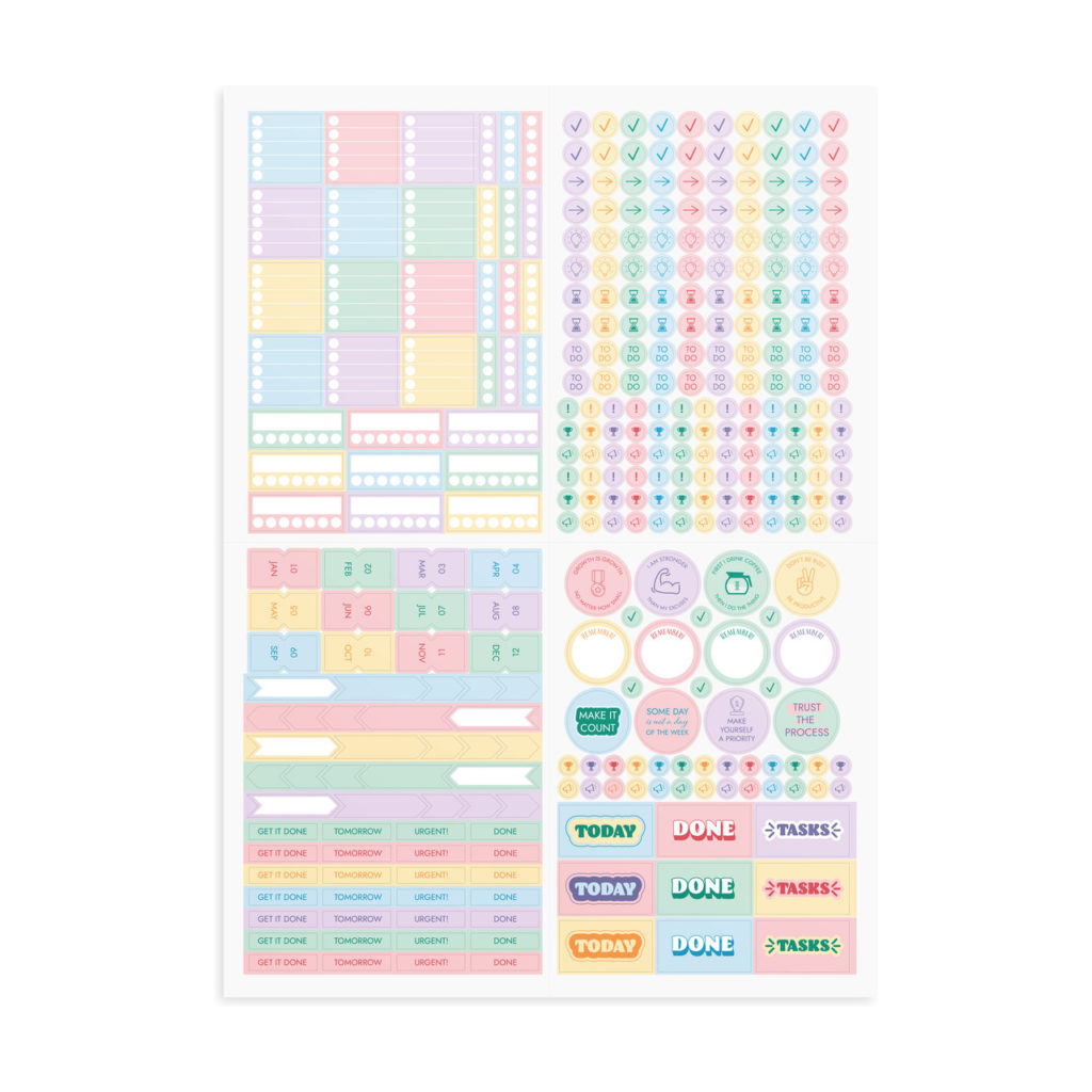 Be More Productive Pastel Stickers