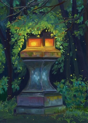 Mossy Japanese lantern por Zoe Art Garden