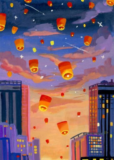 Sky lantern por Zoe Art Garden