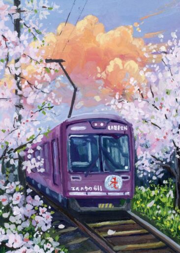 Spring train por Zoe Art Garden