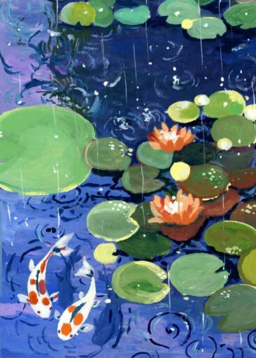 Water lily in the rain por Zoe Art Garden